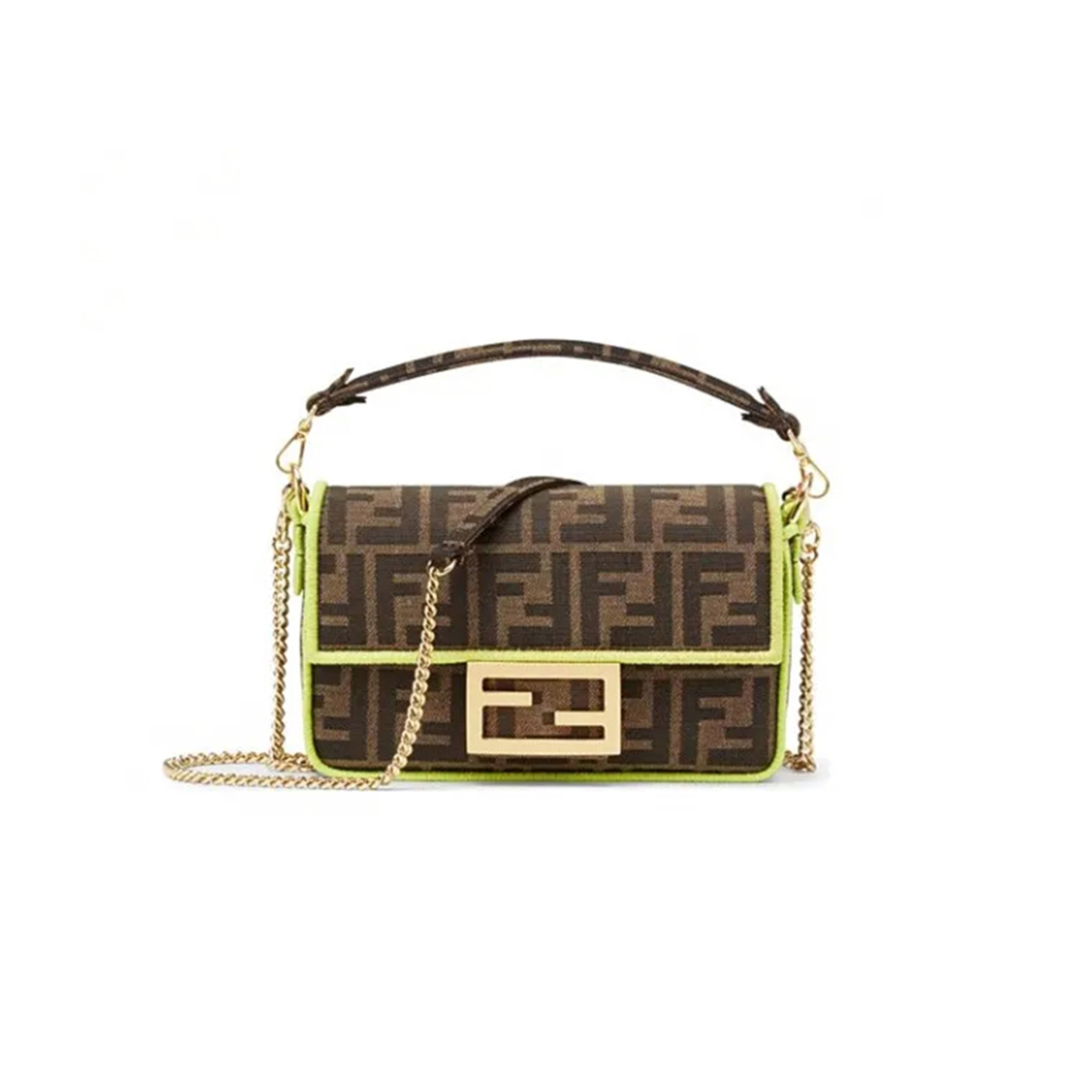 FENDI BAGUETTE MINI FABRIC BROWN 8BS017A6V5F17U3 (18*11*7cm)